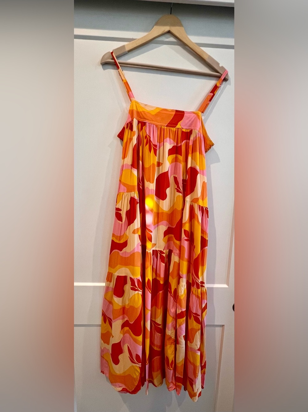 Anthropologie Abel The Label Tiered Maxi Dress Large Retro Floral Boho - Picture 4 of 9